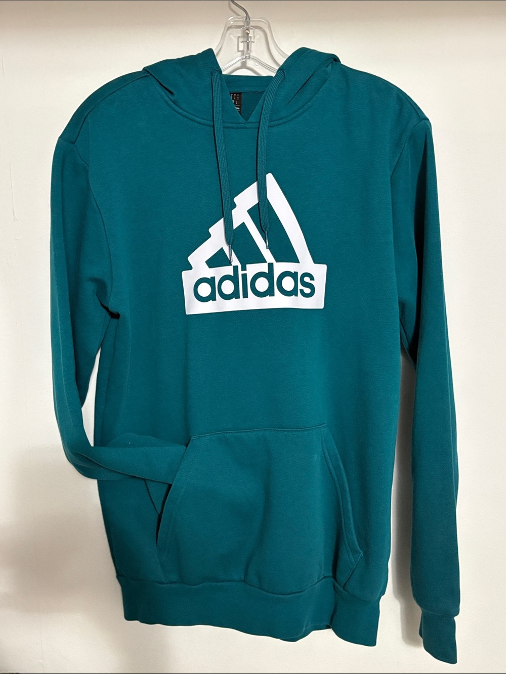 adidas Teal Green Logo Pullover Hoodie